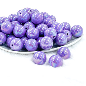 20mm Periwinkle Purple Solid AB Bubblegum Beads