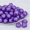 Front view of a pile of 20mm Purple Translucent Faceted Bead in a bead, chunky acrylic bubblegum Beads