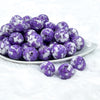 20mm Purple Tablet Acrylic Bubblegum Beads