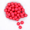 Top view of a pile of20mm Queen of Hearts Valentine Acrylic Bubblegum Beads