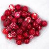 Top view of a pile of 20mm Lady In Red Chunky Acrylic Bubblegum Bead Mix [50 Count]
