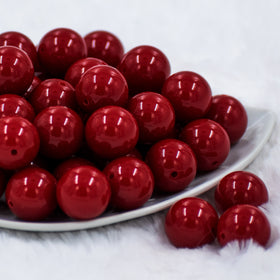 20mm Cranberry Red Solid Bubblegum Beads