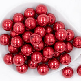 20mm Red Faux Pearl Acrylic Bubblegum Beads