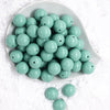 Top view of a pile of 20mm Robin Blue Solid Bubblegum Beads