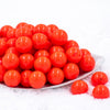 Front view of a pile of 20mm Safety Orange Solid Acrylic Chunky Bubblegum Beads