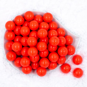 20mm Neon Orange Solid Acrylic Chunky Bubblegum Beads