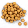 top view of a pile of 20mm Sandstone Brown Solid Bubblegum Beads