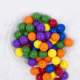 20mm Skittles Acrylic Bubblegum Bead Mix [50 Count]