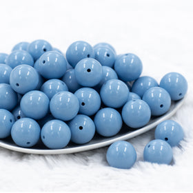 20mm Slate Blue Solid Bubblegum Beads