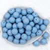 top view of a pile of 20mm Slate Blue Solid Bubblegum Beads