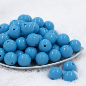 20mm Maya Blue Solid Chunky Acrylic Bubblegum Beads