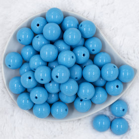 20mm Maya Blue Solid Chunky Acrylic Bubblegum Beads