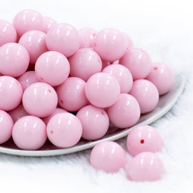 20mm Cotton Candy Pink Solid Bubblegum Beads