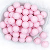 top view of a pile of 20mm Cotton Candy Pink Solid colored Chunky Bubblegum Beads