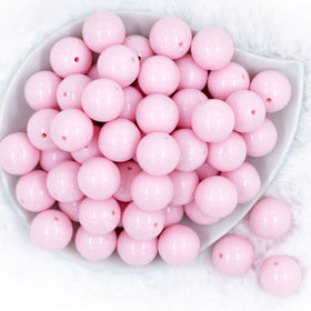 20mm Cotton Candy Pink Solid Bubblegum Beads