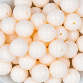 20mm Cream Solid Bubblegum Beads
