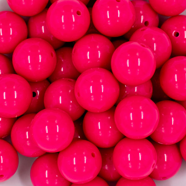 close-up view of a pile of 20mm Hot Pink Solid Chunky Bubblegum Beads