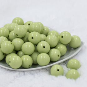 20mm Key Lime Green Solid Chunky Acrylic Bubblegum Beads