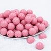 Front view of a pile of 20mm Mauve Pink Solid Chunky Acrylic Bubblegum Beads