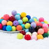 front view of a bulk pike of 20mm Solid Color Mixed Acrylic Bubblegum Beads