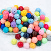 top view of a bulk pike of 20mm Solid Color Mixed Acrylic Bubblegum Beads
