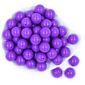 20mm Passion Purple Solid Chunky Acrylic Bubblegum Beads