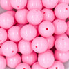 close-up view of a pile of 20mm Bubblegum solid Pink Colored Chunky Bubblegum Beads