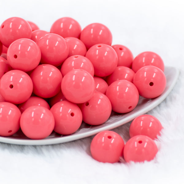 20mm Punch Pink Solid Bubblegum Beads