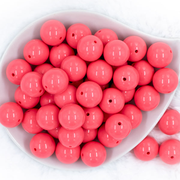 20mm Punch Pink Solid Bubblegum Beads