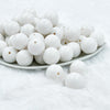 front view of a pile of 20mm White Solid Chunky Bubblegum Beads