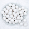 top view of a pile of 20mm White Solid Chunky Bubblegum Beads