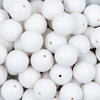 close-up view of a pile of 20mm White Solid Chunky Bubblegum Beads