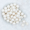 top view of a pile of 20mm White Matte Solid Chunky Acrylic Bubblegum Beads