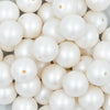 close-up view of a pile of 20mm White Matte Solid Chunky Acrylic Bubblegum Beads