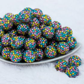 20mm Spring Confetti Rhinestone AB Chunky Bubblegum Beads