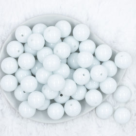 20mm Bright White Solid Bubblegum Beads