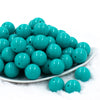 front view of a pile of 20mm Teal Green Solid Bubblegum Beads