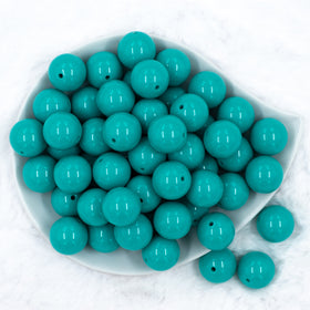 20mm Teal Green Solid Bubblegum Beads