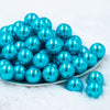 Front view of a pile of 20mm Tide Pool Blue Faux Pearl Chunky Acrylic Bubblegum Beads