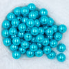 Top view of a pile of 20mm Tide Pool Blue Faux Pearl Chunky Acrylic Bubblegum Beads