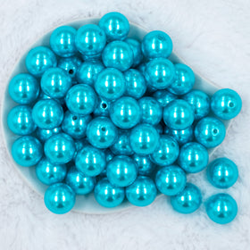 20mm Tide Pool Blue Faux Pearl Chunky Acrylic Bubblegum Beads