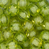 close-up view of a pile of 20mm Lime Green Transparent Pumpkin Shaped Bubblegum Beads