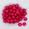 top view of a pile of 20mm Pink Transparent Pumpkin Shaped Bubblegum Beads
