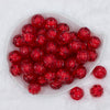 Top view of a pile of 20mm Red Transparent Pumpkin Shaped Bubblegum Beads