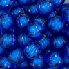 20mm Royal Blue Transparent Pumpkin Shaped Bubblegum Bead