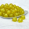 front view of a pile of 20mm Yellow Transparent Pumpkin Shaped Chunky Bubblegum Beads