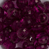 Close up view of a pile of 20mm Violet Purple Transparent Disco Faceted Bubblegum Beads