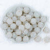 top view of a pile of 20mm White Shine Rhinestone AB Chunky Bubblegum Beads