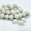 front view of a pile of 20mm White Tablet Acrylic Chunky Bubblegum Beads