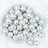 top view of a pile of 20mm White Disco Faceted Pearl Chunky Bubblegum Beads